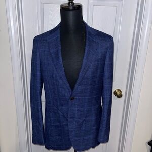 M.J. Bale Blue Blazer Sport Coat Suit Jacket 38R